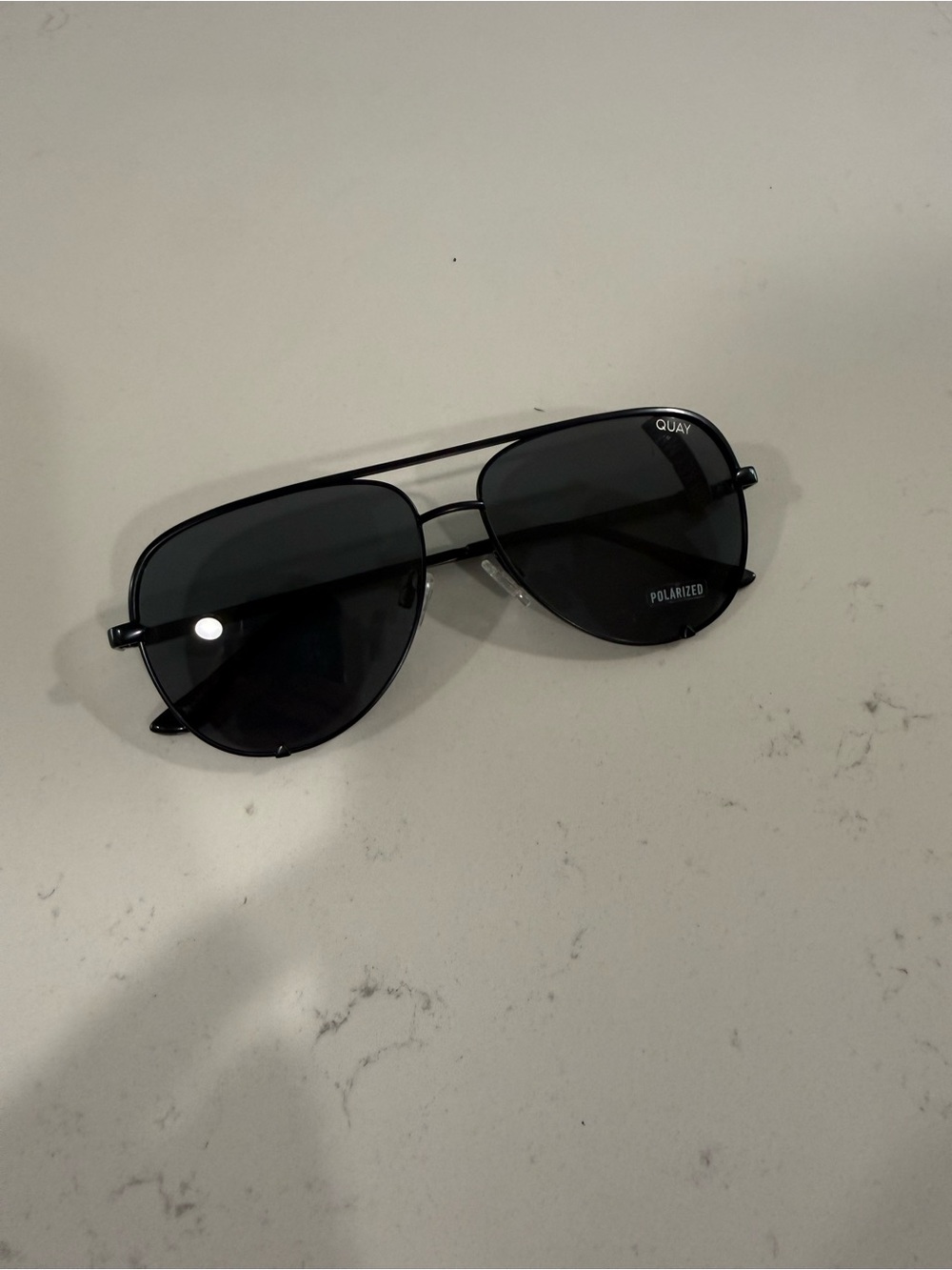 Quay Australia Black Aviator Sunglasses - Polarized Lenses